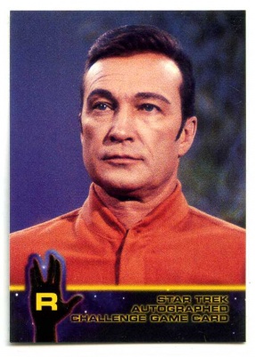 Star Trek Autographed Challenge Game Card - Card R - Fleer Skybox 1998
