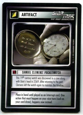 Star Trek CCG Alternate Universe - Paramount 1995 - Samuel Clemens Pocketwatch - Artifact - Rare - BB