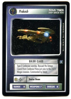 Star Trek CCG Deep Space Nine - Decipher 1998 - Prakesh - Ships Cardassian - Rare - BB