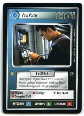 Star Trek CCG First Contact - Decipher 1997 - Paul Porter - Personnel Federation - Rare - BB