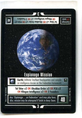 Star Trek CCG First Contact - Decipher 1997 - Espionage Mission - Missions - Rare - BB