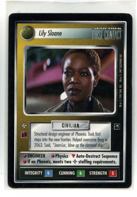 Star Trek CCG First Contact - Decipher 1997 - Lily Sloane - Personnel: Non-Aligned - Rare - BB