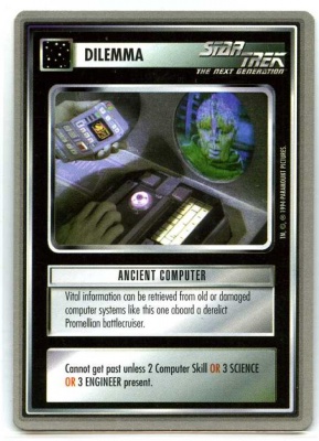 Star Trek CCG Premiere - Paramount 1994 - Ancient Computer - Dilemmas - Rare - SB