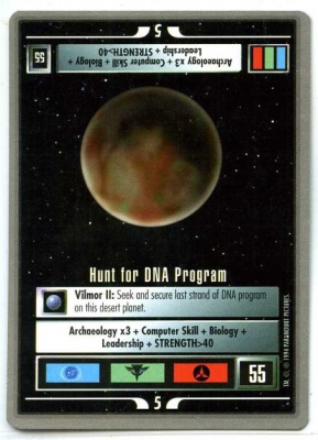 Star Trek CCG Premiere - Paramount 1994 - Hunt for DNA Program - Missions - Rare - SB