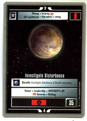 Star Trek CCG Premiere - Paramount 1994 - Investigate Disturbance - Missions - Rare - SB