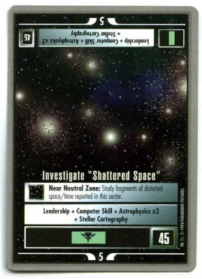 Star Trek CCG Premiere - Paramount 1994 - Investigate Shattered Space - Missions - Rare - SB
