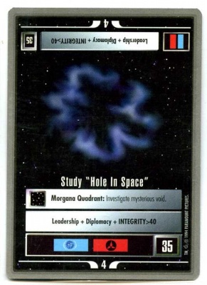 Star Trek CCG Premiere - Paramount 1994 - Study ''Hole in Space'' - Missions - Rare - SB