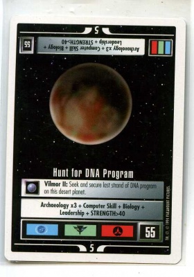Star Trek CCG Premiere - Paramount 1994 - Hunt for DNA Program - Missions - Rare - WB