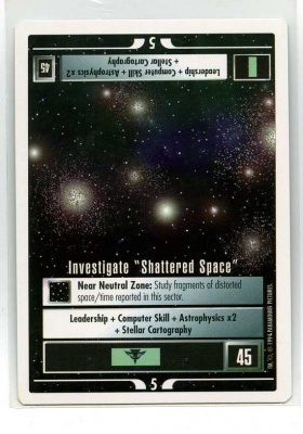 Star Trek CCG Premiere - Paramount 1994 - Investigate Shattered Space - Missions - Rare - WB
