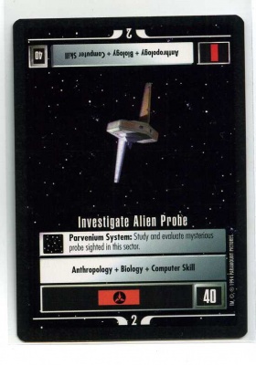 Star Trek CCG Premiere - Paramount 1994 - Investigate Alien Probe - Missions - Rare - BB
