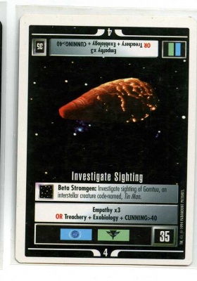 Star Trek CCG Premiere - Paramount 1994 - Investigate Sighting - Missions - Rare - WB