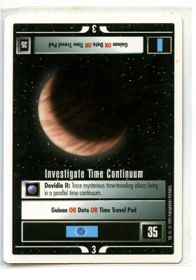 Star Trek CCG Premiere - Paramount 1995 - Investigate Time Continuum - Missions - Rare - WB