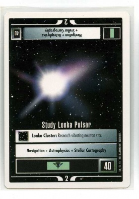 Star Trek CCG Premiere - Paramount 1994 - Study Lonka Pulsar - Missions - Rare - WB