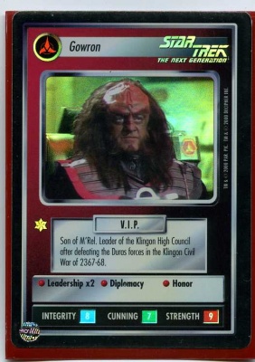 Star Trek CCG Reflections - Decipher 2000 - Gowron - Personnel: Klingon - Super Rare - Foil - BB