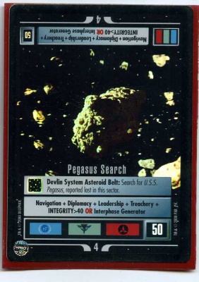 Star Trek CCG Reflections - Decipher 2000 - Pegasus Search - Missions - Very Rare - Foil - BB