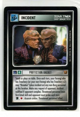 Star Trek CCG Rules of Acquisition - Decipher 1999 - Protection Racket - Incidents - Rare - BB