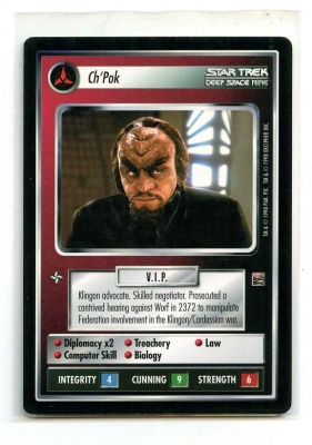 Star Trek CCG The Dominion - Decipher 1998 - ChPok - Personnel: Klingon - Rare - BB