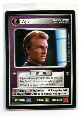 Star Trek CCG The Dominion - Decipher 1998 - Zayra - Personnel: Bajoran - Rare - BB