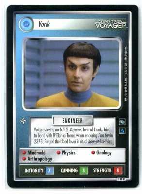 Star Trek CCG Voyager - Decipher 2001 - MT - Vorik - Personnel - Rare - BB