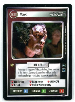 Star Trek CCG Voyager - Decipher 2001 - MT - Haron - Personnel - Rare - BB