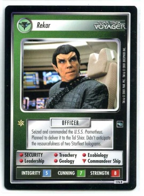 Star Trek CCG Voyager - Decipher 2001 - MT - Rekar - Personnel - Rare - BB