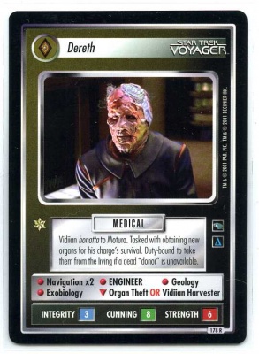 Star Trek CCG Voyager - Decipher 2001 - MT - Dereth - Personnel - Rare - BB