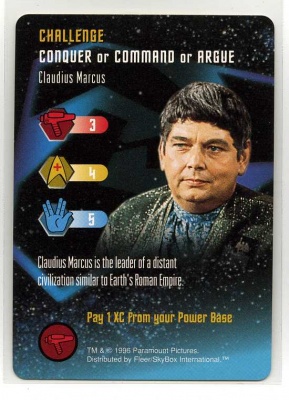 Star Trek TCG - Paramount 1996 - Claudius Marcus - Challenge - Conquer or Command or Argue - Rare