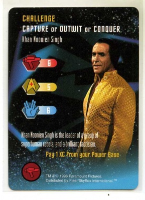 Star Trek TCG - Paramount 1996 - Khan Noonien Singh - Challenge - Capture or Outwit or Conquer - Rare