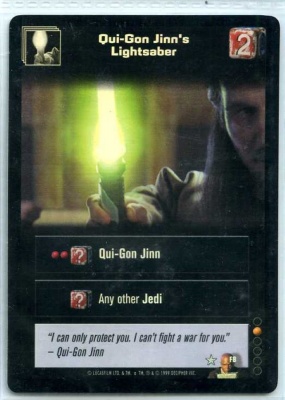 Star Wars Young Jedi CCG Jedi Council Foil - Decipher 1999 - NM-MT to MT - F8 - Qui-Gon Jinn's Lightsaber - Very Rare