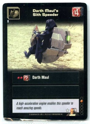 Star Wars Young Jedi CCG Jedi Council Foil - Decipher 1999 - NM-MT to MT - F18 - Darth Maul's Sith Speeder - Very Rare