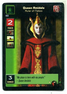 Star Wars Young Jedi CCG Menace of Darth Maul Foil - Decipher 1999 - MT - F4 - Queen Amidala Ruler of Naboo - Uncommon