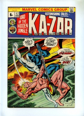 Astonishing Tales #17 - Marvel 1973 - FN - Pence Issue - Ka-Zar