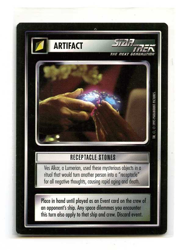 Receptable Stone Star Trek CCG Alternate Universe - Paramount 1995 - Receptacle Stones ...