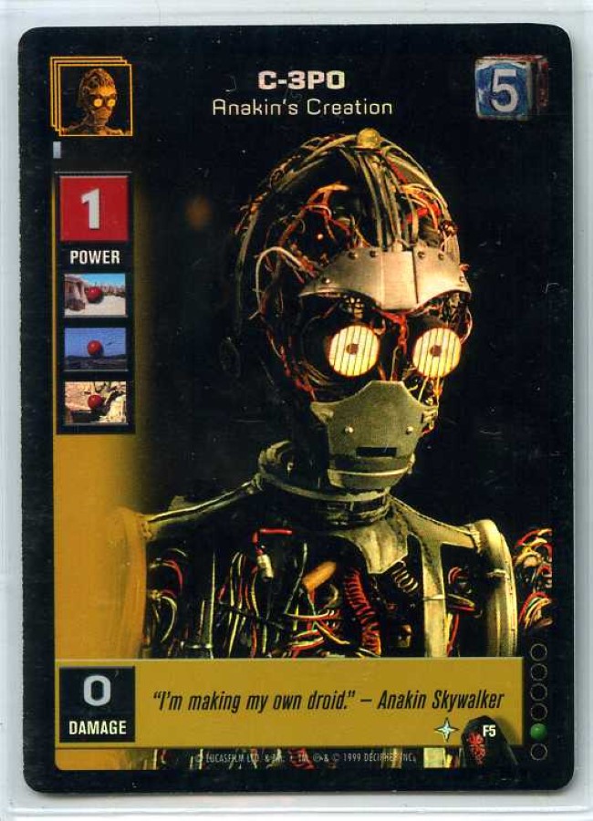 Star Wars Young Jedi CCG Menace of Darth Maul Anakin Skywalkers Podracer Foil F7