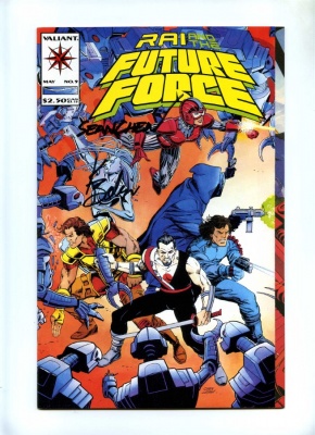 Rai and the Future Force #9 Valiant 1993 Signed Sean Chen Kathryn Bolinger + COA