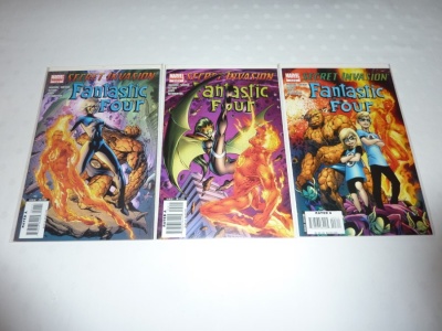 Secret Invasion Fantastic Four #1 #2 #3 - Marvel 2008 - Complete Set