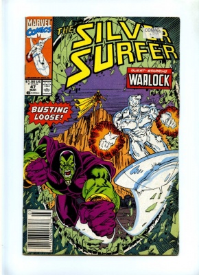 Silver Surfer #47 - Marvel 1991 - Warlock vs Drax