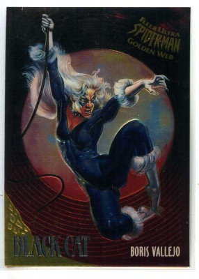 Spider-Man Fleer-Ultra Golden Web Chrome Card - #1 - Black Cat - Boris Vallejo