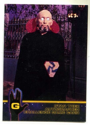 Star Trek Autographed Challenge Game Card - Card G - Fleer Skybox 1998