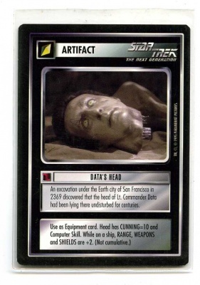 Star Trek CCG Alternate Universe - Paramount 1995 - Datas Head - Artifact - Rare - BB