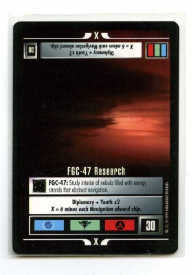 Star Trek CCG Alternate Universe - Paramount 1995 - FGC-47 Research - Missions - Rare - BB