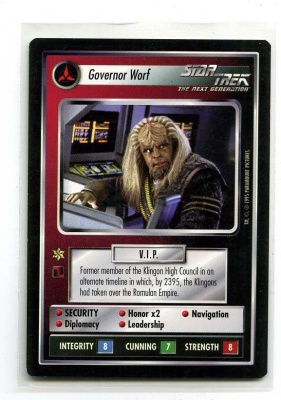 Star Trek CCG Alternate Universe - Paramount 1995 - Governor Worf - Personnel: Klingon - Rare - BB
