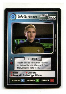 Star Trek CCG Alternate Universe - Paramount 1995 - Tasha Yar  Alternate - Personnel: Federation - Rare - BB