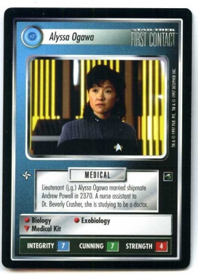 Star Trek CCG First Contact - Decipher 1997 - Alyssa Ogawa - Personnel Federation - Rare - BB