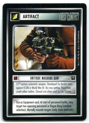 Star Trek CCG First Contact - Decipher 1997 - Antique Machine Gun - Artifact - Rare - BB