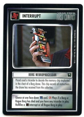 Star Trek CCG First Contact - Decipher 1997 - Borg Neuroprocessor - Interrupts - Rare - BB
