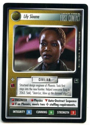 Star Trek CCG First Contact - Decipher 1997 - Lily Sloane - Personnel Non-Aligned - Rare - BB