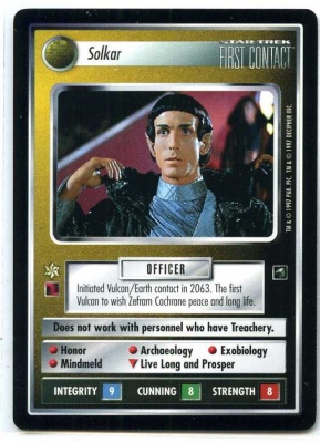 Star Trek CCG First Contact - Decipher 1997 - Solkar - Personnel Non-Aligned - Rare - BB