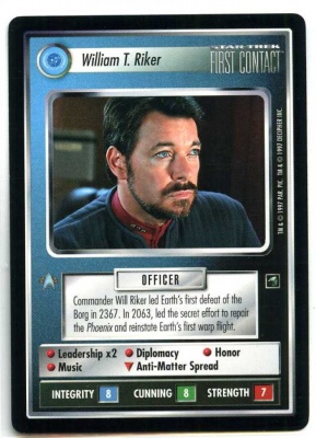 Star Trek CCG First Contact - Decipher 1997 - William T. Riker - Personnel Federation - Rare - BB