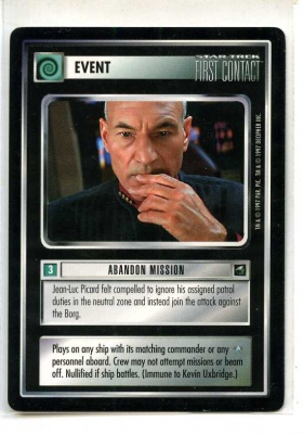 Star Trek CCG First Contact - Decipher 1997 - Abandon Mission - Events - Rare - BB